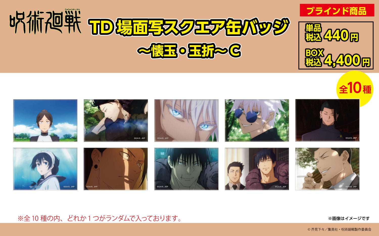 呪術廻戦 定期購読者限定 スクエアカバー缶バッジ 31種31点 呪術廻戦