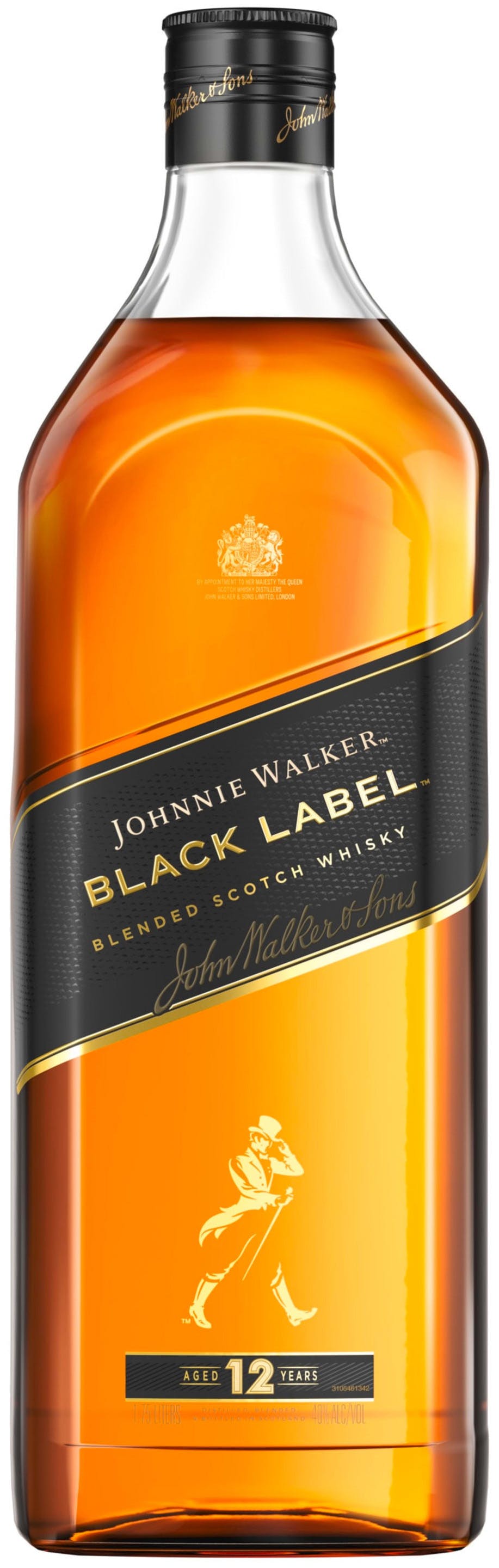 Johnnie Walker Black Label Blended Scotch Whisky 12 year old 1.75L