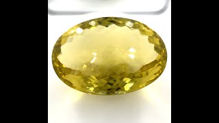 超大粒！レモンクォーツ ルース 54.369ct【日独宝石研究所ソーティング