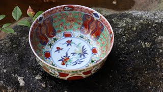 GOLD IMARI 手描き 菓子フルーツ器 古伊万里 大 GOLD IMARI 手描き