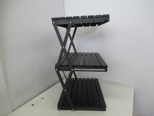 ANOBA BLACK EDITION ウッドラック3段 | アウトドア用品・アウトドア
