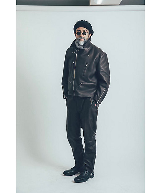 LEATHER PANTS W／LOVE ＆ PEACE SILVER