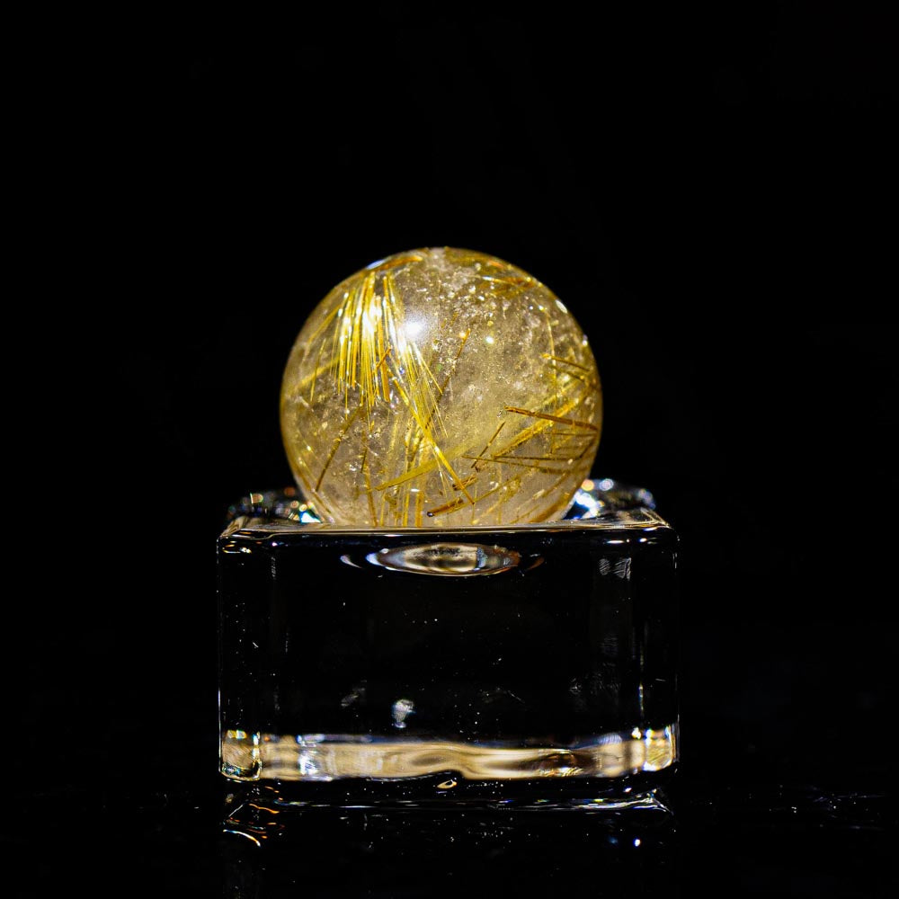 ルチルクォーツ スフィア】直径約18.2mm ブラジル産 丸玉タイプ