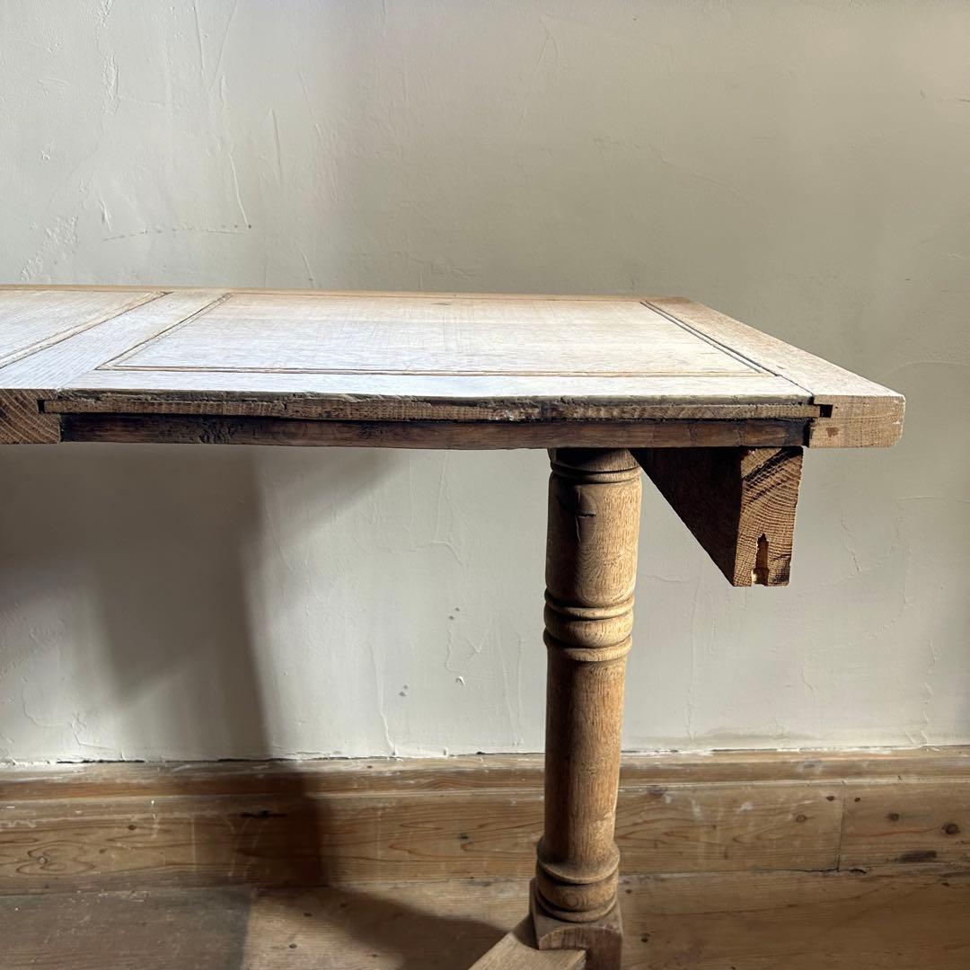 フランスアンティーク オーク剥離 コンソールテーブル 壁付 店舗什器40-B