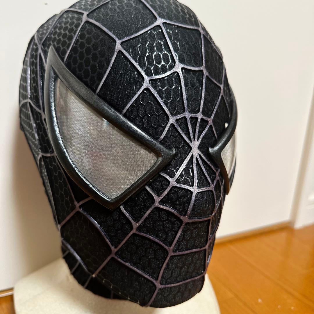【超激レア入荷】 ブラックスパイダーマン　精巧マスク　1/1 マーベル 超激レア入荷】ブラックスパイダーマン 精巧マスク 1/1マーベル 超激